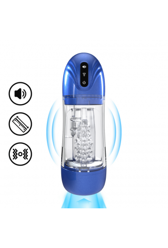 Masturbateur Sonicpull Vibrations et Succion Bleu 