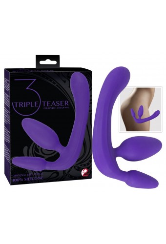 Gode Ceinture Triple Teaser - Mauve 