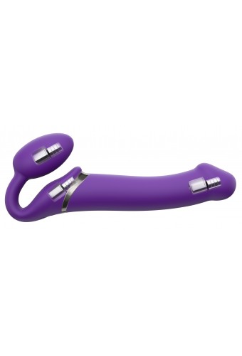 Gode vibrant STRAP-ON 3 Moteurs XL 16 x 4.5 cm Violet 
