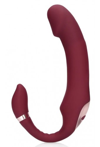 Vibromasseur sans harnais Strapless Loveline 12 x 3.8cm Violet 