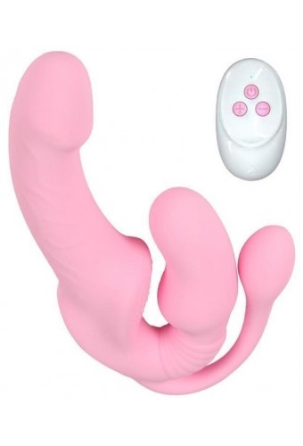 Gode Ceinture sans harnais vibrant Tripleasure 12 x 3.5cm 