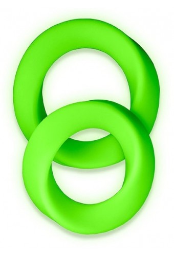 Lot de 2 Cockrings phosphorescents Glow Ring 33mm 