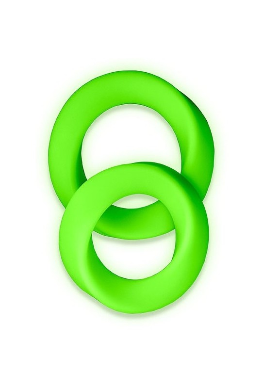 Lot de 2 Cockrings phosphorescents Glow Ring 33mm 