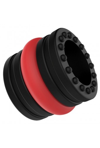 Ballstretcher souple Doblo 30 mm - Hauteur 4 cm Noir-Rouge 