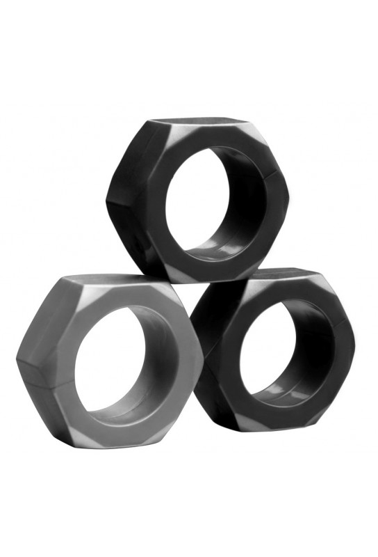 Lot de 3 Cockrings Souples Cock Nuts 
