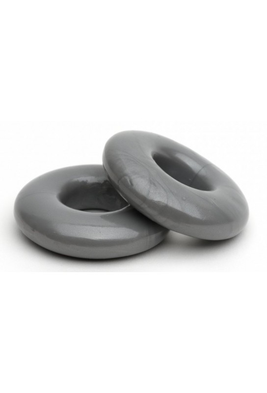 Lot de 2 Cockrings souples Stacker 20 mm Gris 