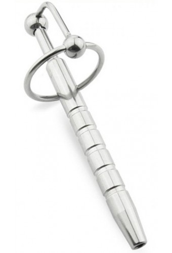 Plug Penis percé Pen Strie 12cm - Diamètre 10mm 