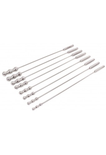 Lot de 8 tiges d'urètre Dilator Beads 28cm - Diamètre de 7 à 14mm 