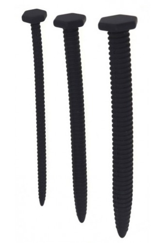 Lot de 3 tiges à urètre silicone 14.5cm - Diamètres 6 à 13mm 