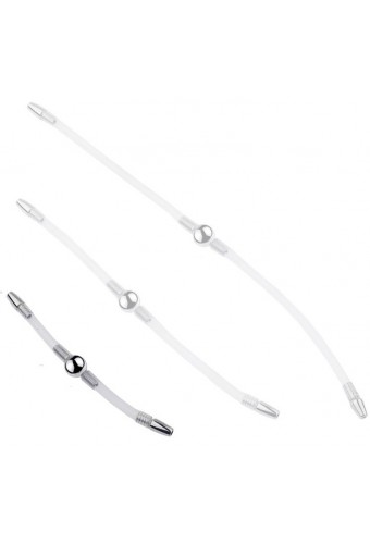 Double Tige d'urètre flexible Flexi Duo 15cm - Diamètre 8mm 