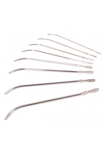 Kit de 8 tiges d'urètre courbées Van Buren 22cm - Diamètres 3 à 7mm 