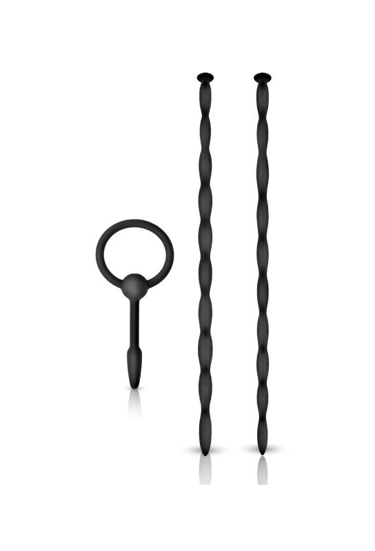 Lot de 3 Tiges et Plug d'urètre Knot Long 27 cm - Diamètre 7 à 10mm 