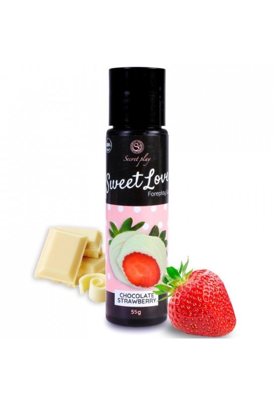 Lubrifiant comestible Sweet Love Fraise-Chocolat blanc 60ml 