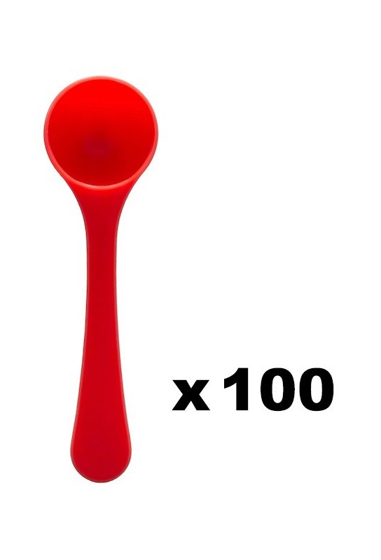 Pack de 100 cuillères rouges | Dosage 6g 