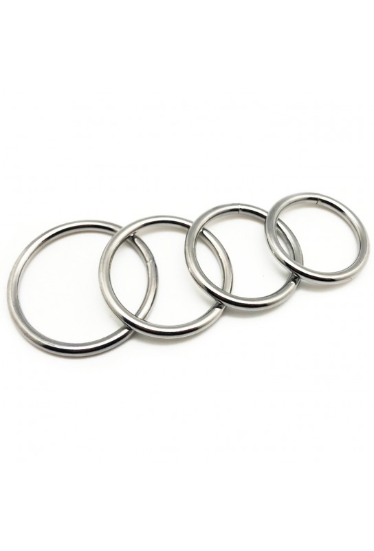Lot de 4 cockrings en métal ROUND LIGHT | Diamètre de 35 à 50mm 