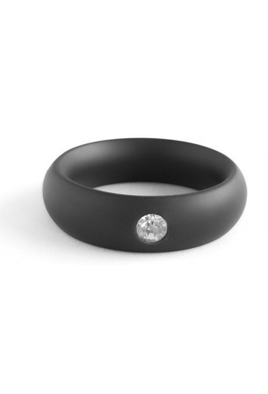 Cockring en métal Donut Strass Noir 