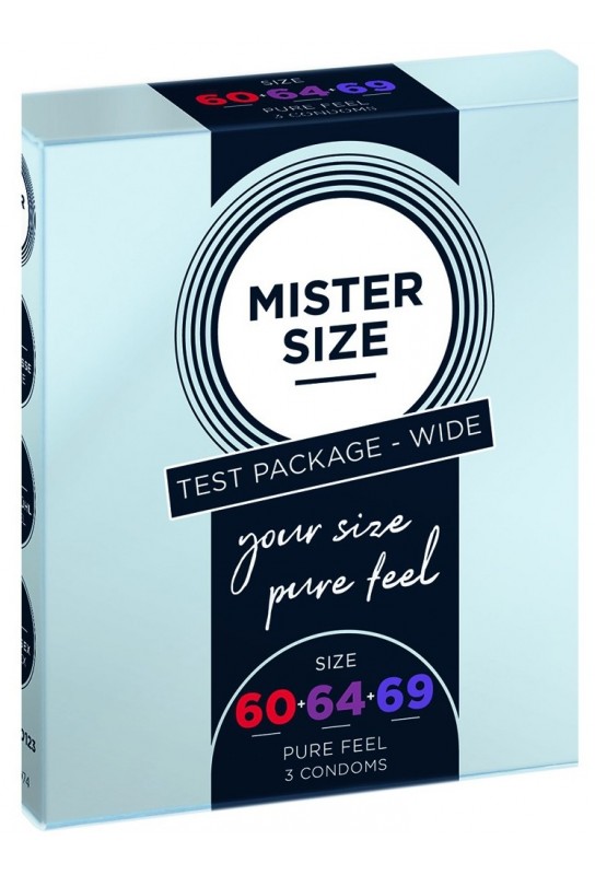 Préservatifs MISTER SIZE Échantillon 3 tailles 60, 64 et 69mm x3 