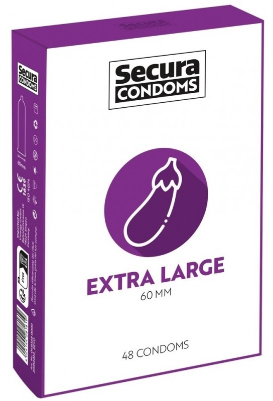 Préservatifs XXL en latex Extra Large 60mm x48 