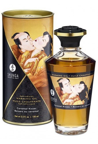 Huile de massage Chauffante Aphrodisiaque - BAISERS AU CARAMEL 100ml 