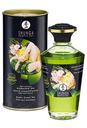 Huile de massage Chauffante Aphrodisiaque - THÉ VERT 100ml 
