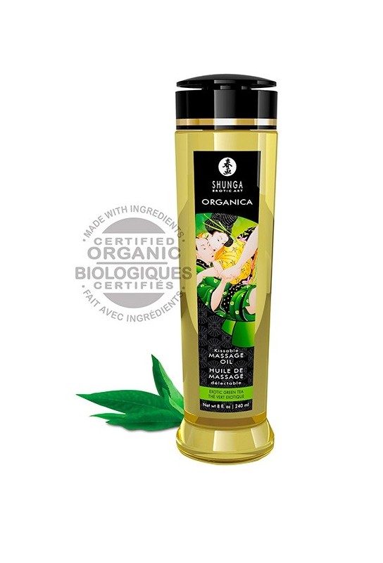 Huile de massage KISSABLE Thé Vert Exotique 240mL 