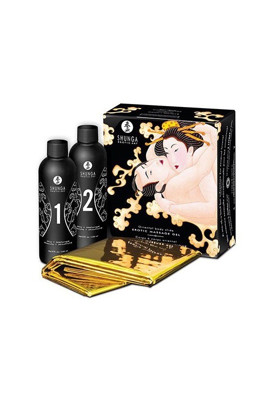 Coffret de masage Corps à corps - MELON et MANGUE 200ml 