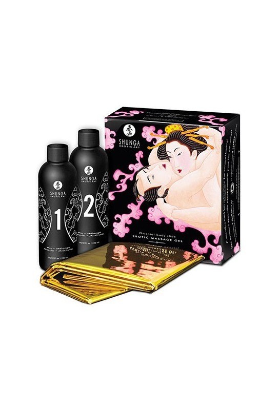 Coffret de masage Corps à corps - Vin Pétillant à la FRAISE 200ml 