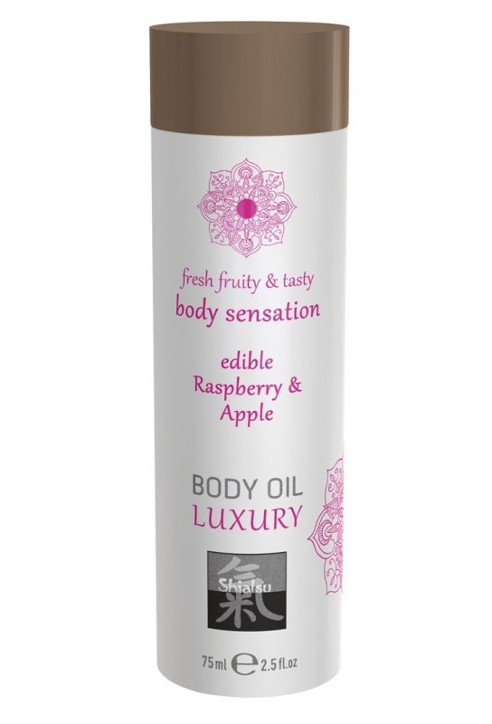 Huile de massage Comestible - FRAMBOISE et POMME 75ml 
