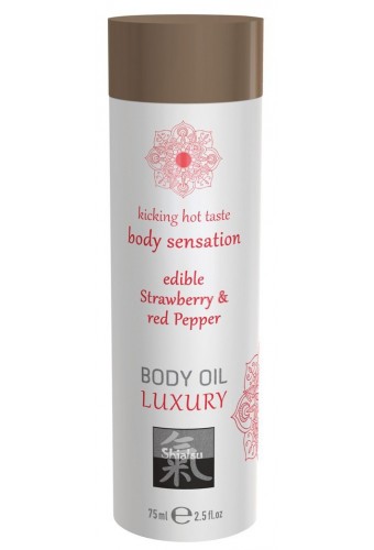 Huile de massage Comestible - FRAISE et POIVRON ROUGE 75ml 