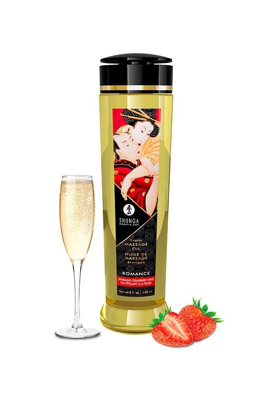 Huile de massage Romance Vin pétillant à la Fraise 