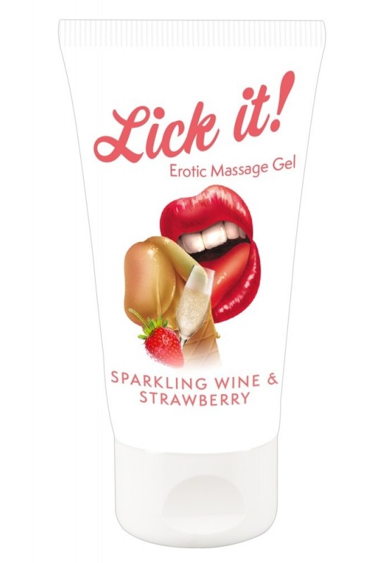 Gel de Massage Vin Pétillant & Fraise 50ml 