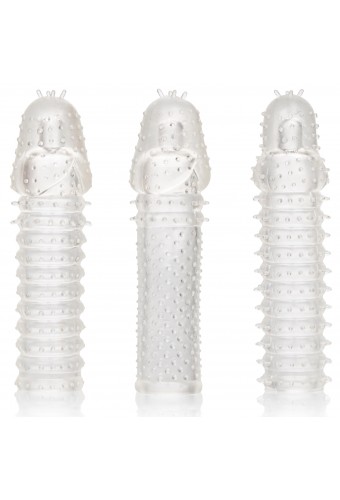 Kit de 3 Gaines de pénis texturées Ribbed Extend 14 x 4cm 