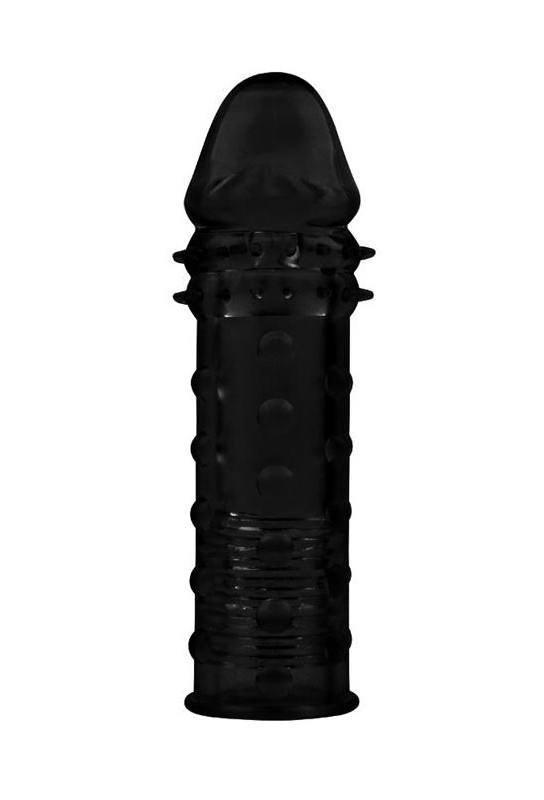 Gaine de pénis Extra Texture 16 x 4.5cm Noire 
