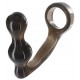 Plug + Cockring Power Duo 9 x 4 cm - Anneau 40mm Gris 