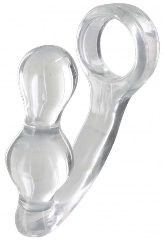 Plug + Cockring Power Duo 9 x 4cm - Anneau 40mm Transparent 