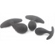 Kit de 3 mini Plugs prostatiques Silicone 11 x 3.5cm Noir 