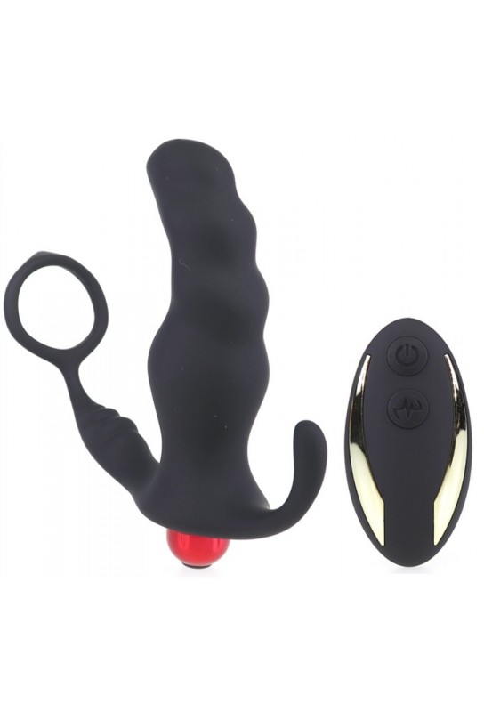 Cockring et plug vibrant Knight 10 x 3.5cm 