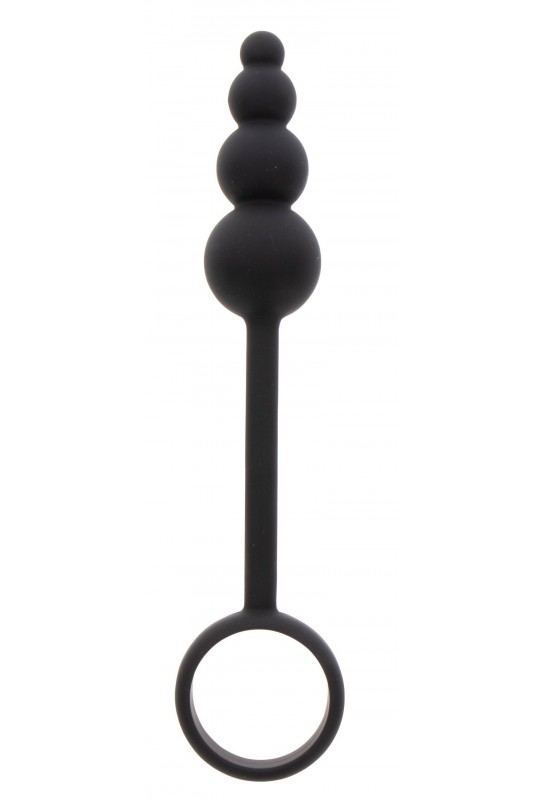 Cockring Plug anal Beads Ring 8.5 x 3.5 cm Noir 