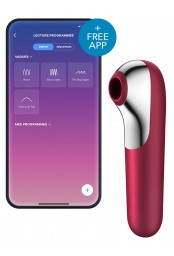 Stimulateur de clitoris + Vibromasseur Dual Love Rouge