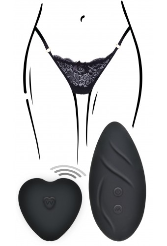 Stimulateur de clitoris télécommandé Panty Angel Noir 