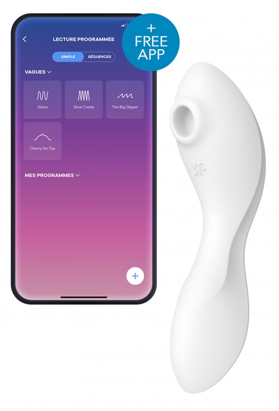 Stimulateur de clitoris connecté Curvy trinity 5+ Satisfyer Blanc 