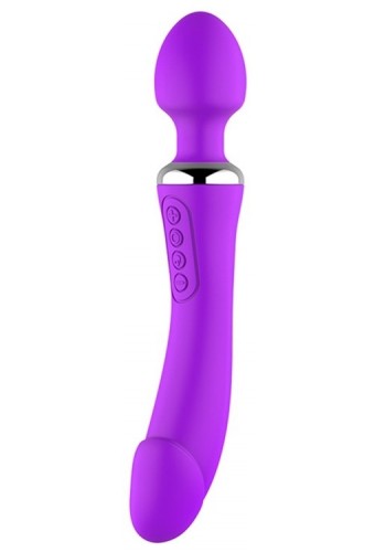 Wand et Vibro Double End 22cm Violet 
