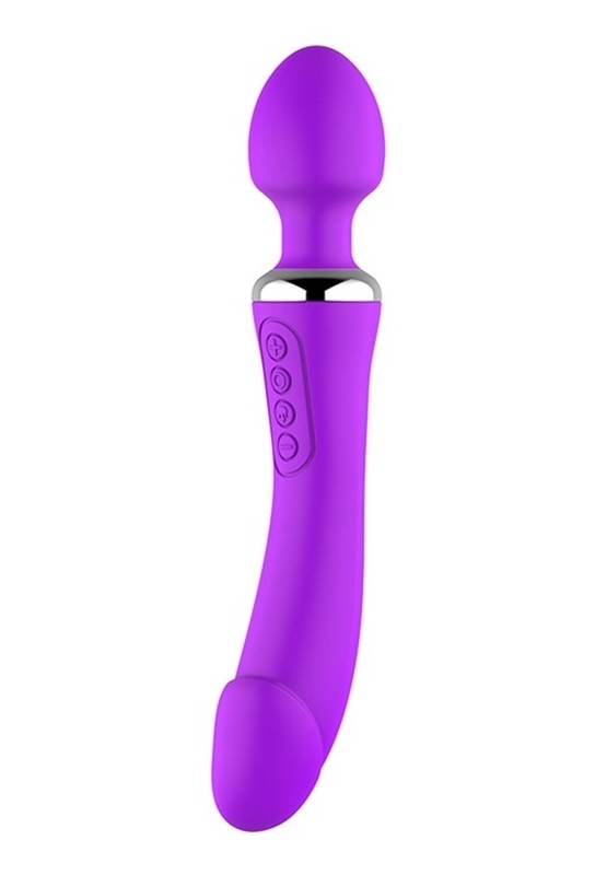 Wand et Vibro Double End 22cm Violet 
