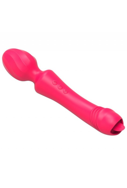 Wand avec langue Magic Head 20cm Rouge 