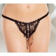 String noir en dentelle - Ouvert 