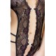 Body string dentelle avec strass - Noir 