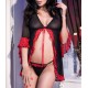 Déshabillé Catalina - Rouge et noir 
