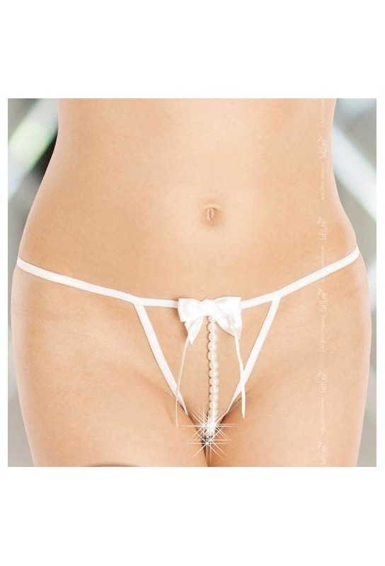 String avec perles AZZURA - Blanc 