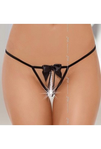 String avec perles AZZURA - Noir 