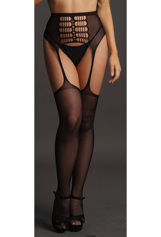 Collant ouvert taille haute Eyleen - Noir 